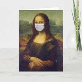 Tarjeta Mona lisa con máscara quirúrgica leonardo da Vinci