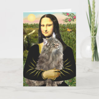 Tarjeta Mona Lisa - Gato del bosque de Norweigan