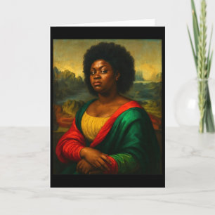 Tarjeta Mona Lisa Negra Mirada de Reojo Mujer Afro Histori