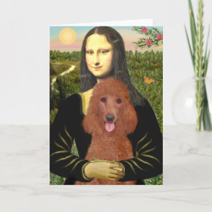 Tarjeta Mona Lisa - Poodle rojo oscuro estándar #1