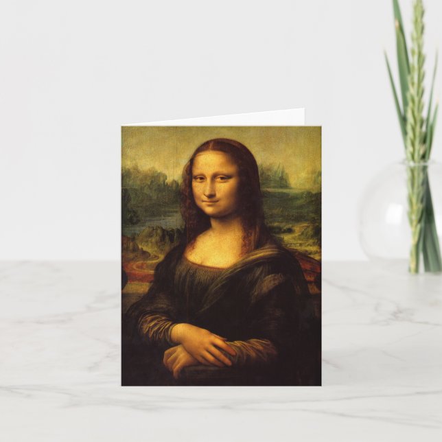 Tarjeta Mona Lisa por Leonardo da Vinci (Anverso)