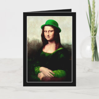Tarjeta Mona Lisa St. Patrick's Day Clover