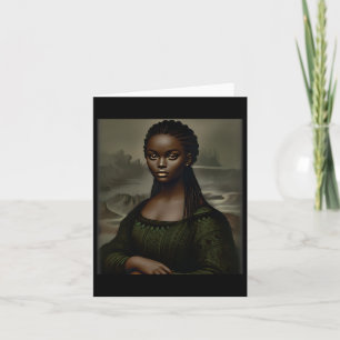 Tarjeta Mona Negra Lisa Mes de la Historia Negra Afroameri