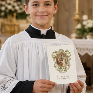 Tarjeta Monaguillo de altar de boda católica tradicional
