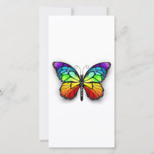 Tarjeta Monarca de mariposa arcoiris