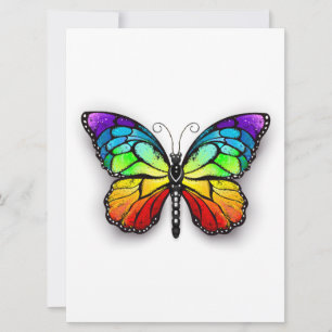 Tarjeta Monarca de mariposa arcoiris