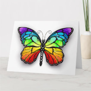Tarjeta Monarca de mariposa arcoiris
