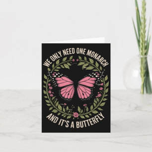 Tarjeta Monarca Mariposa Floral Naturaleza Cita Feminine I