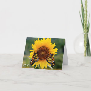 Tarjeta Monarch Butterfies on Sunflower