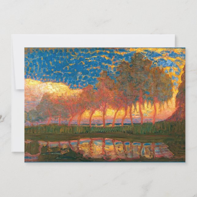 Tarjeta Mondrian - Fila de los Once Poplares, (Anverso)