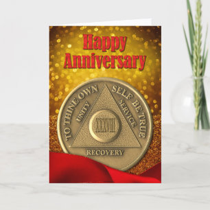 Tarjeta Moneda de 38 años de AA con brillo Feliz Aniversar