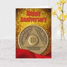 Moneda de 3 años AA Brillante Feliz Aniversario