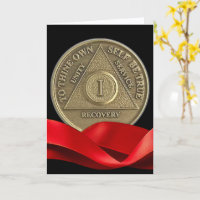 Moneda de la Feliz Aniversario de Sobriedad de 1 A