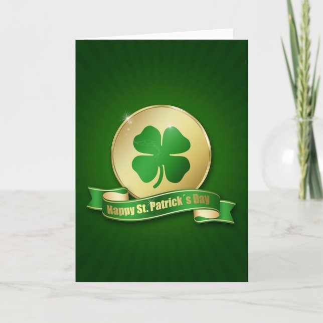 Tarjeta Moneda de San Patricio Shamrock (Anverso)