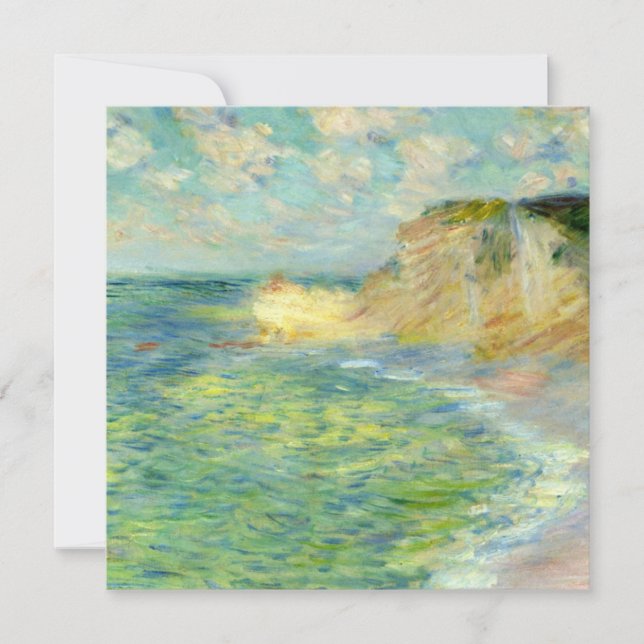 Tarjeta Monet - Acantilados en Amonte, pintura famosa (Anverso)