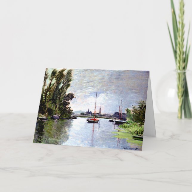 Tarjeta Monet - Argenteuil visto desde pequeño brazo de ma (Anverso)