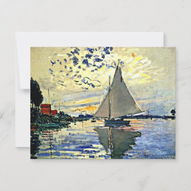 Tarjeta Monet - Barco de vela en Le Petit Gennevilliers (Anverso)