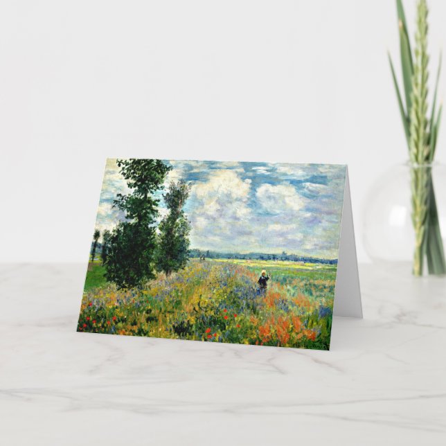 Tarjeta Monet - Campo de amapola, Argentina, arte impresio (Anverso)