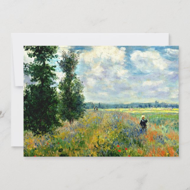 Tarjeta Monet - Campo de amapolas, Argenteuil (Anverso)