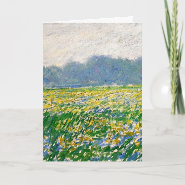 Tarjeta Monet - Campo Iris en Giverny (Anverso)