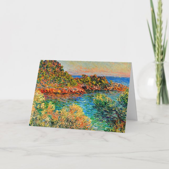 Tarjeta Monet, cerca de Monte Carlo, famoso cuadro, (Anverso)