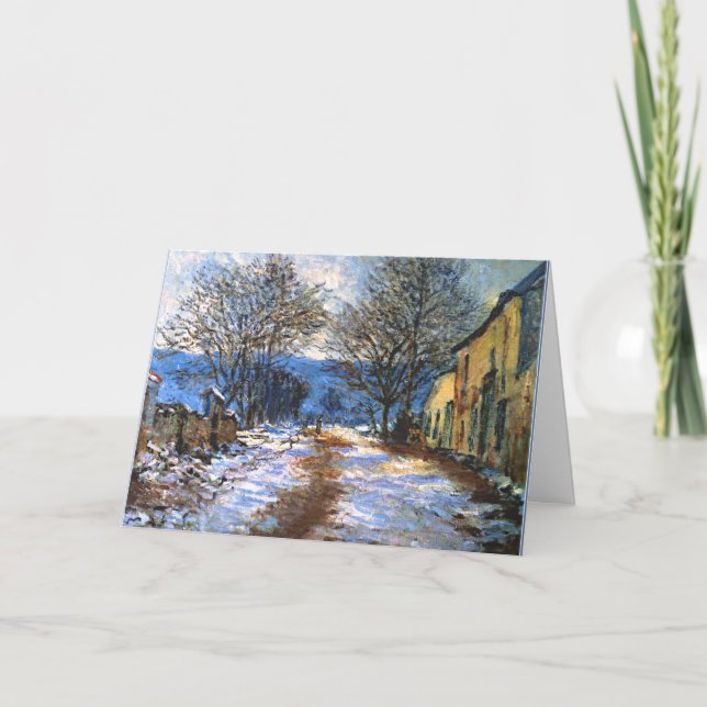 Tarjeta Monet - Efecto de la nieve en Limetz, buen arte (Anverso)