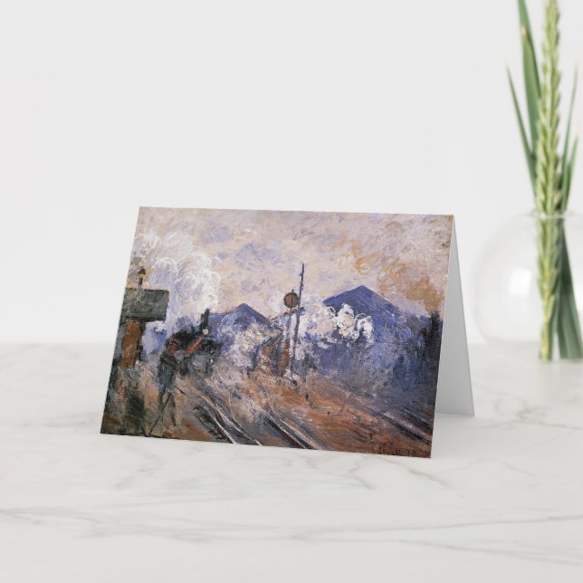Tarjeta Monet - Estación de Saint-Lazare, pista de salida, (Anverso)