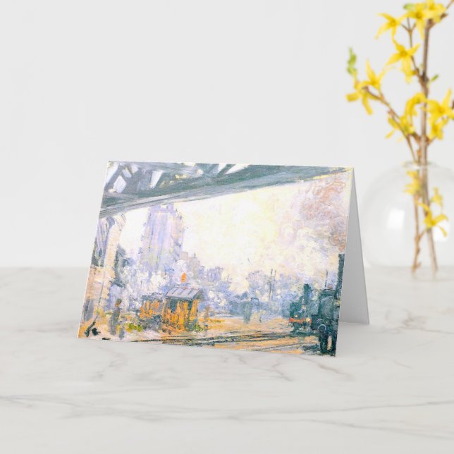 Tarjeta Monet, exterior de la estación de Saint-Lazare, (flor amarilla)