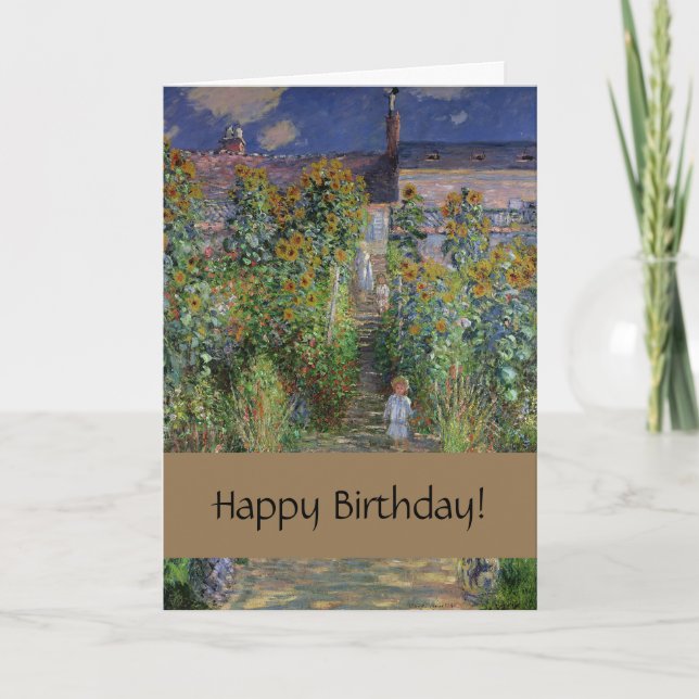 Tarjeta Monet Garden Vetheuil Impresionim Pintura (Anverso)