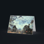 Tarjeta Monet - Gare St. Lazare, llegada del tren<br><div class="desc">Pintura popular de Claude Monet,  Gare St.-Lazare,  llegada de un tren.</div>