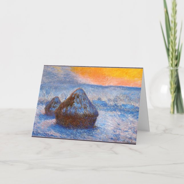 Tarjeta Monet: Grietas al atardecer, efecto Nieve (Anverso)