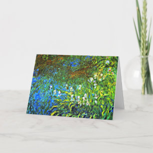 Tarjeta Monet - Iris en el estanque de Rosa marino