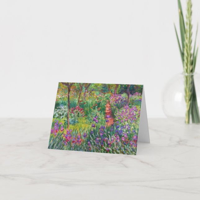 Tarjeta Monet Iris Garden at Giverny Note Card (Anverso)