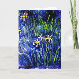 Tarjeta Monet - Irises, obras de arte florales famosas