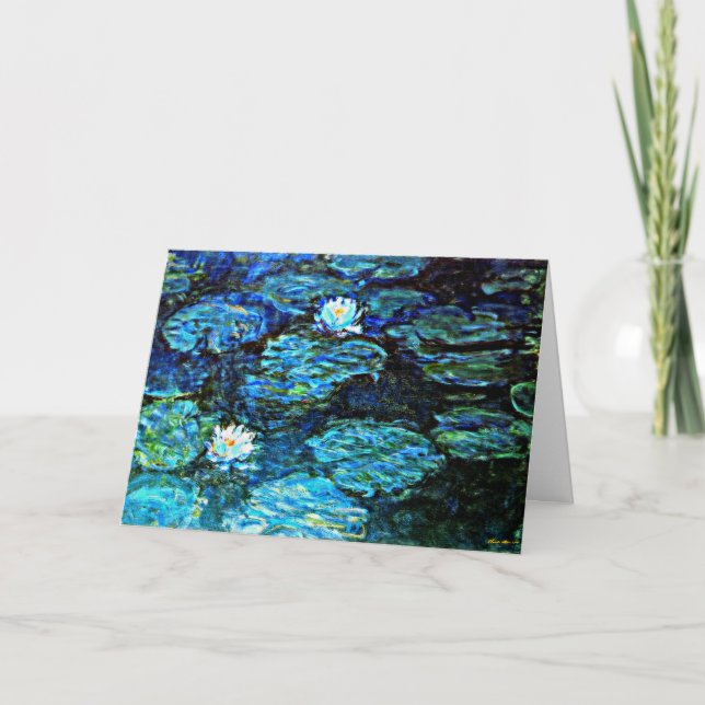 Tarjeta Monet - Lilies de agua (Azul) (Anverso)