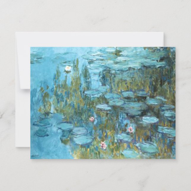 Tarjeta Monet - Lilies de agua (turquesa) (Anverso)