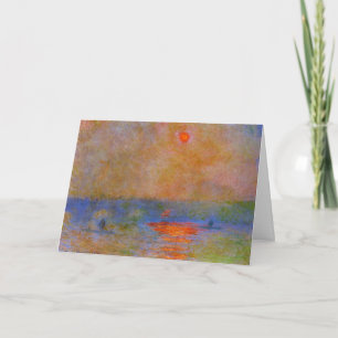 Tarjeta Monet - Puente Waterloo, luz solar en la niebla,