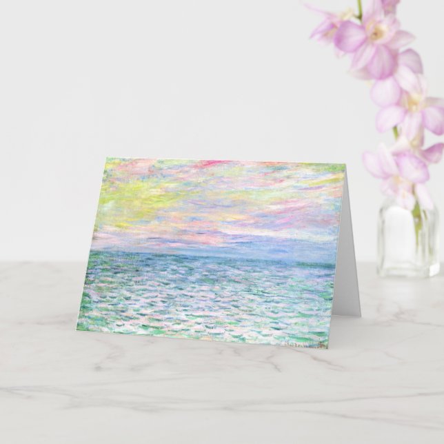 Tarjeta Monet - Sunset en Pourville, arte (Orquídea)