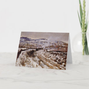 Tarjeta Monet - Tren en la nieve en Argenteuil,
