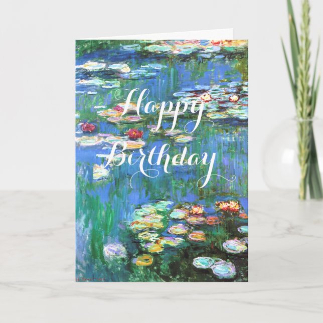 Tarjeta Monet Water Lilies Cumpleaños (Anverso)