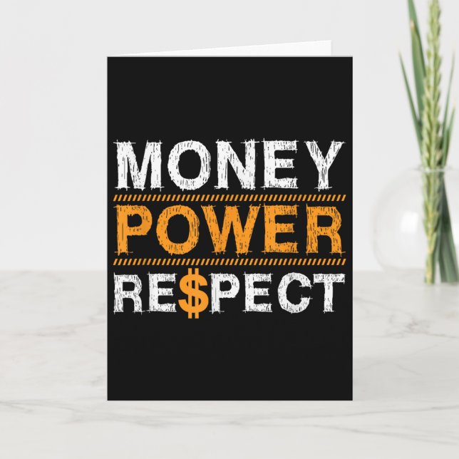 Tarjeta Money Wer Respect Rap Lover Entrepreneur Christmas (Anverso)