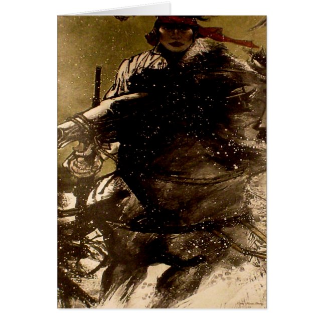 Tarjeta mongol de jinete (Frente)