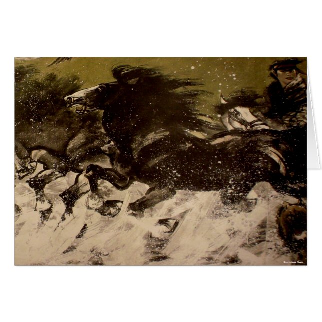 Tarjeta mongol de jinete (Anverso (Horizontal))