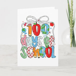 Tarjeta Monísimo Cumple 100 Días De Colegio Corazones Rosa