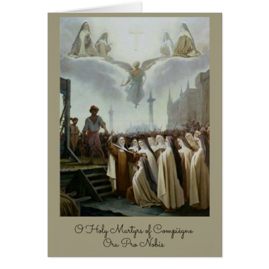 Tarjeta Monjas carmelitas bendecidas Compiegne de los