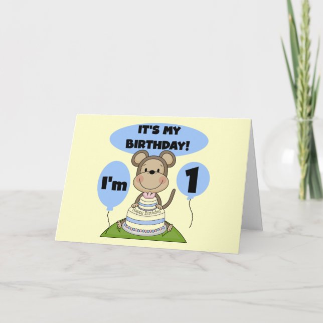 Tarjeta Monkey Birthday Boy 1 (Anverso)