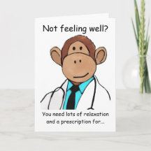 Tarjeta Monkey Get Well