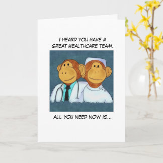 Tarjeta Monkey Get Well Card