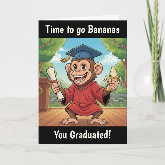 Tarjeta Monkey Graduation Card (Anverso)