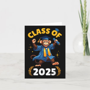 Tarjeta Monkey Senior Cl De 2025 Graduation Day School Col